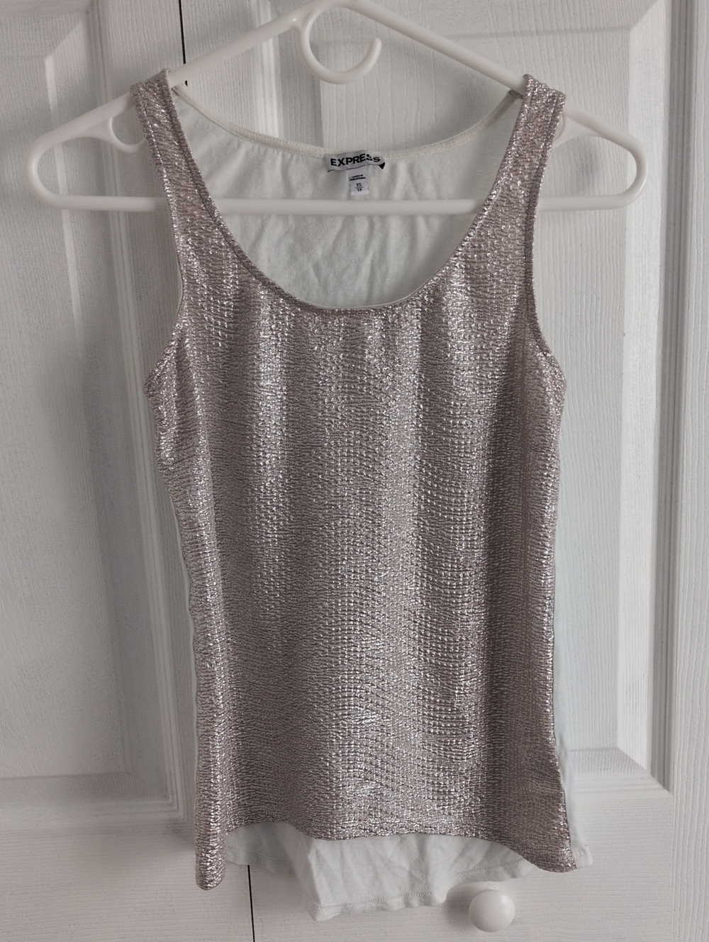 Express Metallic Gold-Silver Tank Top